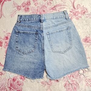 PacSun High Waist Two-Tone Denim Shorts